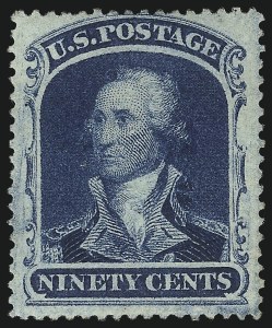 Sale 1067, Lot 993, 10c-90c 1857-60 Issue (Scott 31-39), 90c Blue (39) Sale 1067, Lot 993, 10c-90c 1857-60 Issue (Scott 31-39)