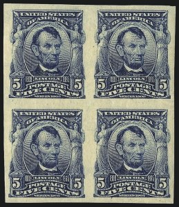 Sale 1068, Lot 236, 1902-08, Louisiana Purchase Issues, 5c Blue, Imperforate (315) Sale 1068, Lot 236, 1902-08, Louisiana Purchase Issues