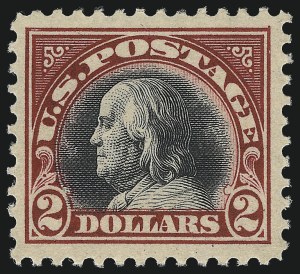 Sale 1068, Lot 314, Washington-Franklin Issues, $2.00 Carmine & Black (547) Sale 1068, Lot 314, Washington-Franklin Issues