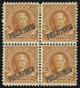 Sale 1068, Lot 751, U.S. Possessions: Philippines, thru 1926, PHILIPPINES, 1903, 50c Orange (236) Sale 1068, Lot 751, U.S. Possessions: Philippines, thru 1926