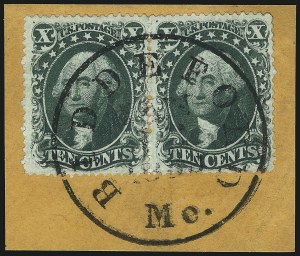 Sale 1074, Lot 574, 10c 1857-60 Issue (Scott 31-35)