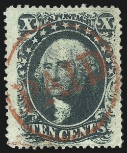 Sale 1074, Lot 582, 10c 1857-60 Issue (Scott 31-35)
