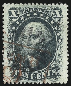 Sale 1074, Lot 584, 10c 1857-60 Issue (Scott 31-35)