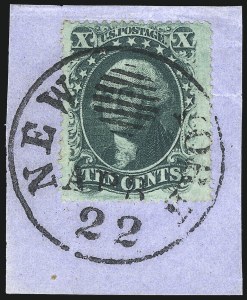 Sale 1074, Lot 587, 10c 1857-60 Issue (Scott 31-35)