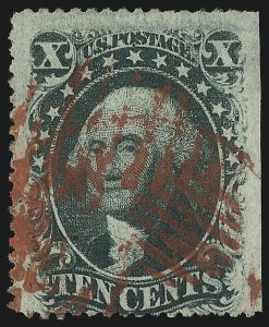Sale 1074, Lot 589, 10c 1857-60 Issue (Scott 31-35)