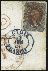 Sale 1074, Lot 638, 12c-24c 1857-60 Issue (Scott 36-37)