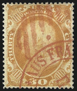 Sale 1074, Lot 651, 30c-90c 1857-60 Issue (Scott 38-39)