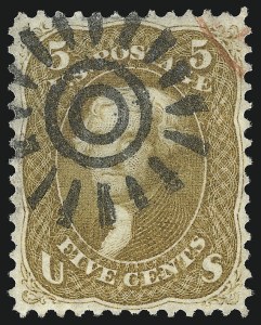 Sale 1074, Lot 661, 5c Buff and Brown Yellow Shades, 1861 Issue (Scott 67-67b)