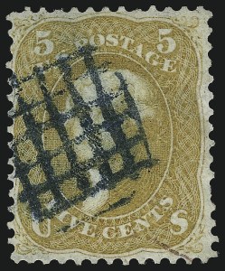 Sale 1074, Lot 668, 5c Buff and Brown Yellow Shades, 1861 Issue (Scott 67-67b)