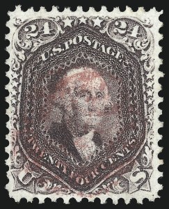 Sale 1074, Lot 727, 24c Lilac, Steel Blue, Violet Shades, 1861 Issue (Scott 70-70d)