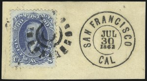 Sale 1074, Lot 841, 90c 1861 Issue (Scott 72)