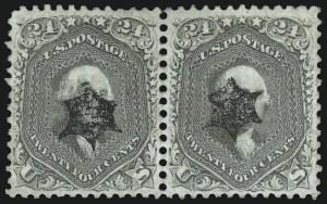 Sale 1074, Lot 880, 24c Lilac and Blackish Violet Shades, 1863 Issue (Scott 78-78c)