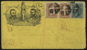 Sale 1075, Lot 1096, 1867-68 Grilled Issue and 1875 Re-Issue