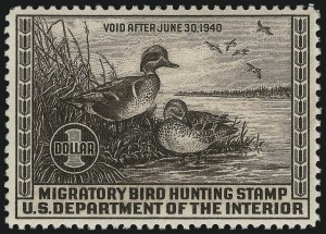 Sale Number 1076, Lot Number 2020, United States Hunting Permit Singles Sale Number 1076, Lot Number 2020, United States Hunting Permit Singles