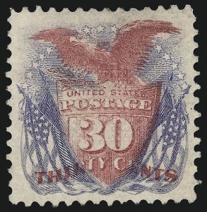 Sale 1077, Lot 123, 1869 Pictorial Issue (Scott 112-122), 30c Ultramarine & Carmine (121) Sale 1077, Lot 123, 1869 Pictorial Issue (Scott 112-122)