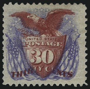 Sale 1077, Lot 134, 1875 Re-Issue of 1869 Pictorial Issue (Scott 123-133a), 30c Blue & Carmine, Re-Issue (131) Sale 1077, Lot 134, 1875 Re-Issue of 1869 Pictorial Issue (Scott 123-133a)