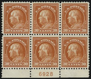 Sale 1077, Lot 304, 1916-19 Issues (Scott 462-524), 30c Orange Red (516) Sale 1077, Lot 304, 1916-19 Issues (Scott 462-524)