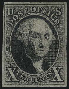 Sale 1077, Lot 38, 1847 Issue and 1875 Reproduction (Scott 1-4)