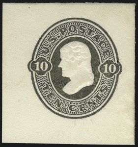 Sale 1077, Lot 487, Postal Stationery (U, UX), 10c Olive Black on White, Die 39 (U89) Sale 1077, Lot 487, Postal Stationery (U, UX)