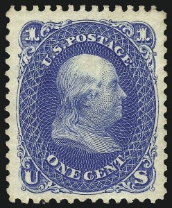 Sale 1078, Lot 207, 1867-68 Grilled Issue and 1875 Re-Issue (Scott 79-111)
