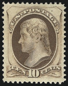 Sale 1078, Lot 294, 1870-93 Bank Note Issues (Scott 148-225), 10c Brown (150) Sale 1078, Lot 294, 1870-93 Bank Note Issues (Scott 148-225)