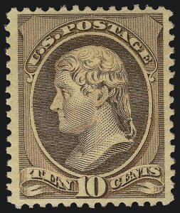Sale 1078, Lot 329, 1870-93 Bank Note Issues (Scott 148-225), 10c Brown (209) Sale 1078, Lot 329, 1870-93 Bank Note Issues (Scott 148-225)