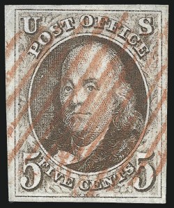 Sale 1078, Lot 33, 5c 1847 Issue (Scott 1-1d)