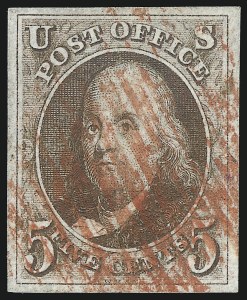 Sale 1078, Lot 36, 5c 1847 Issue (Scott 1-1d)