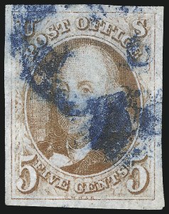 Sale 1078, Lot 42, 5c 1847 Issue (Scott 1-1d)