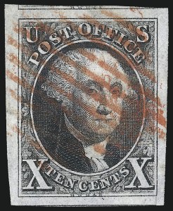 Sale Number 1078, Lot Number 44, 10c 1847 Issue, 1875 Reproduction of 1847 Issue (Scott 2-4)