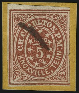 Sale 1082, Lot 581, Confederate States: Postmasters Provisionals