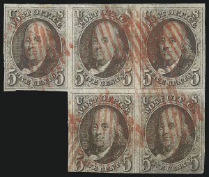 Sale 1084, Lot 3003, 5c-10c 1847 Issue Stamps (Scott 1-2)