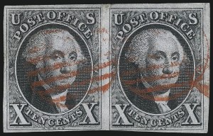 Sale 1084, Lot 3009, 5c-10c 1847 Issue Stamps (Scott 1-2)