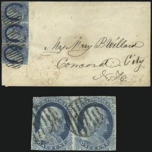Sale 1084, Lot 3029, 1c 1851-56 Issue (Scott 5-9)