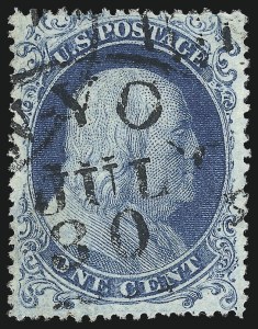 Sale 1084, Lot 3090, 1c 1857-60 Issue (Scott 18-24)
