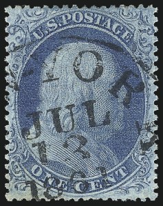 Sale 1084, Lot 3099, 1c 1857-60 Issue (Scott 18-24)