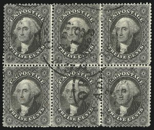 Sale 1084, Lot 3166, 10c-90c 1857-60 Issue (Scott 31-39)