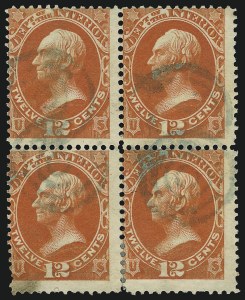 Sale 1085, Lot 4044, Interior Department (Scott O15-O24), 12c Interior (O20) Sale 1085, Lot 4044, Interior Department (Scott O15-O24)