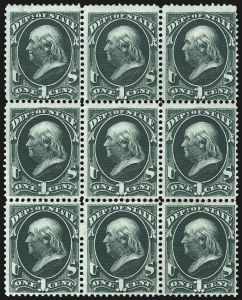 Sale 1085, Lot 4089, State Department (Scott O57-O71)