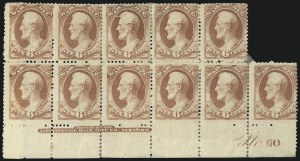 Sale 1085, Lot 4157, War Department (Scott O83-O93)