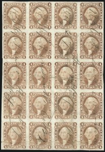 Sale 1089, Lot 318, First Issue Blocks and Record-Size Multiples, Imperforate, 1c-60c