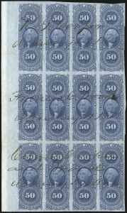 Sale 1089, Lot 345, First Issue Blocks and Record-Size Multiples, Imperforate, 1c-60c
