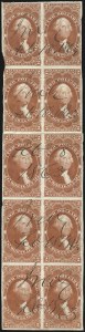 Sale 1089, Lot 365, First Issue Blocks and Record-Size Multiples, Imperforate, $1.00-$200.00