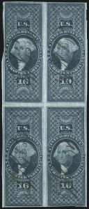 Sale 1089, Lot 374, First Issue Blocks and Record-Size Multiples, Imperforate, $1.00-$200.00
