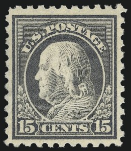 Sale 1090, Lot 1512, 1912-15 Washington-Franklin Issues (Scott 405-461), 15c Gray (437) Sale 1090, Lot 1512, 1912-15 Washington-Franklin Issues (Scott 405-461)