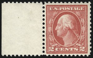 Sale 1090, Lot 1529, 1912-15 Washington-Franklin Issues (Scott 405-461), 2c Pale Carmine Red, Ty. I (461) Sale 1090, Lot 1529, 1912-15 Washington-Franklin Issues (Scott 405-461)