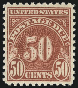 Sale 1090, Lot 1649, Special Delivery, Registration, Postage Due, 50c Carmine (J76) Sale 1090, Lot 1649, Special Delivery, Registration, Postage Due