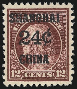 Sale 1090, Lot 1655, Offices in China, Officials, 24c on 12c Offices in China (K11) Sale 1090, Lot 1655, Offices in China, Officials
