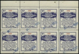 Sale 1090, Lot 1909, Telegraph Company Stamps, cont.