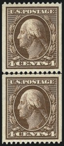 Sale Number 1093, Lot Number 118, 1908-10 Washington-Franklin Coils (Scott 348-356) Sale Number 1093, Lot Number 118, 1908-10 Washington-Franklin Coils (Scott 348-356)